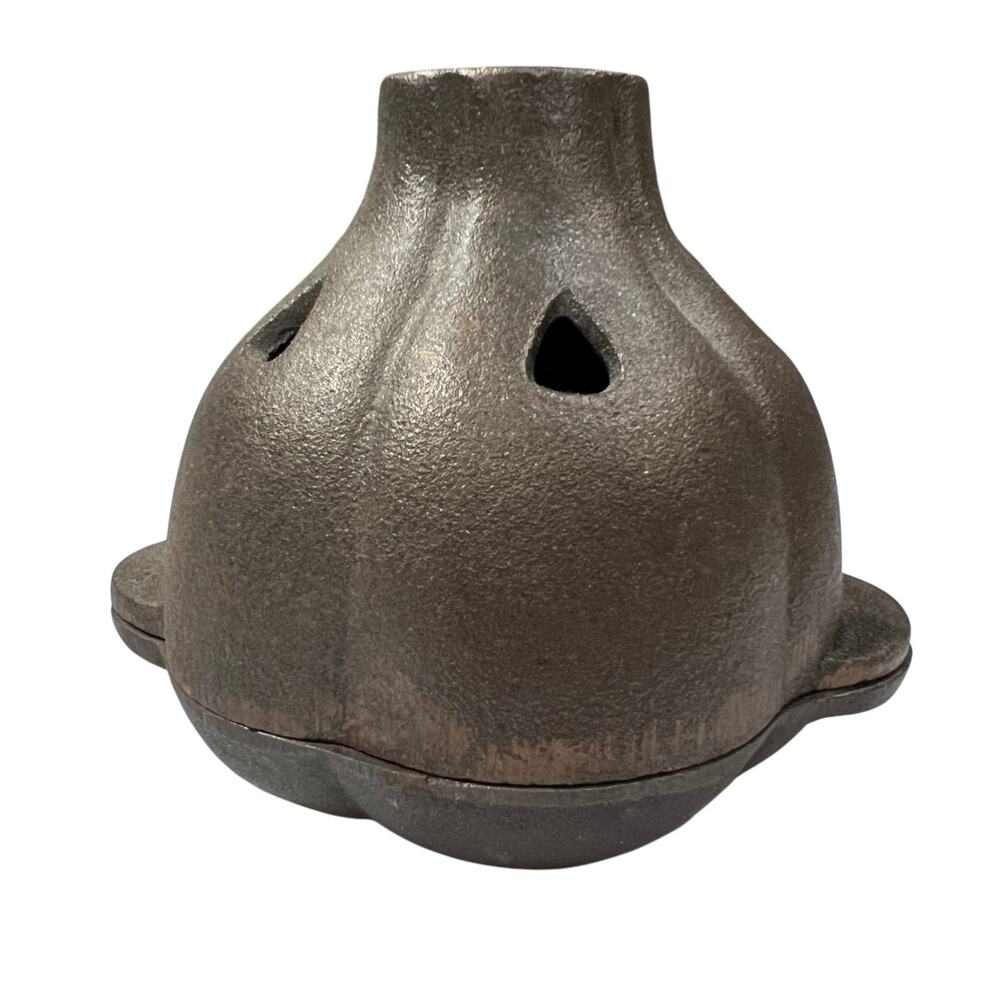 Cast Iron Garlic Roaster Base and Lid with Handle Heavy Duty Oven BBQ Grill